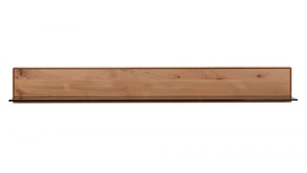 Das Interliving Wohnzimmer Serie 2020 - Wandboard 151852 ist ein minimalistisches Wandregal aus Holz mit natürlicher Oberfläche, geradem Design und glatten Kanten, das sich vor einem weißen Hintergrund präsentiert.