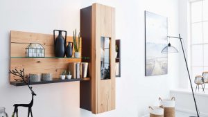 Interliving Wohnzimmer Serie 2103 - Regal 560730 mit Vitrine 560745