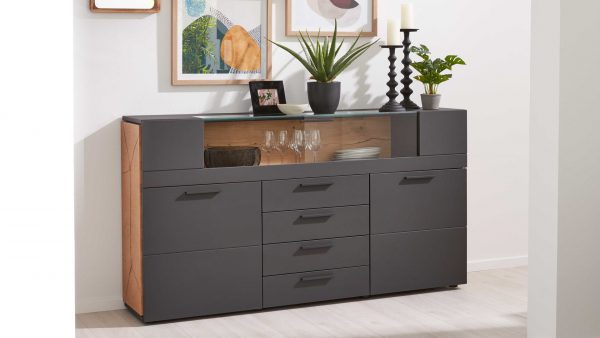 Interliving Wohnzimmer Serie 2023 - Highboard 3824