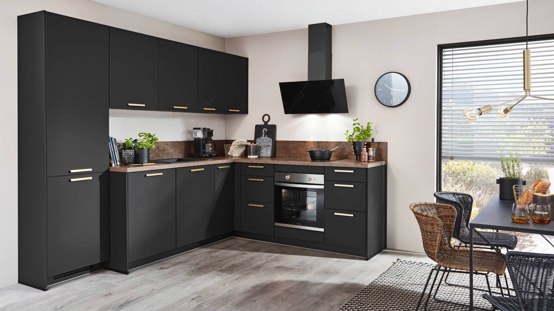nobilia® Einbauküche Easytouch mit privileg E-Geräte, z. B. Kühlschrank