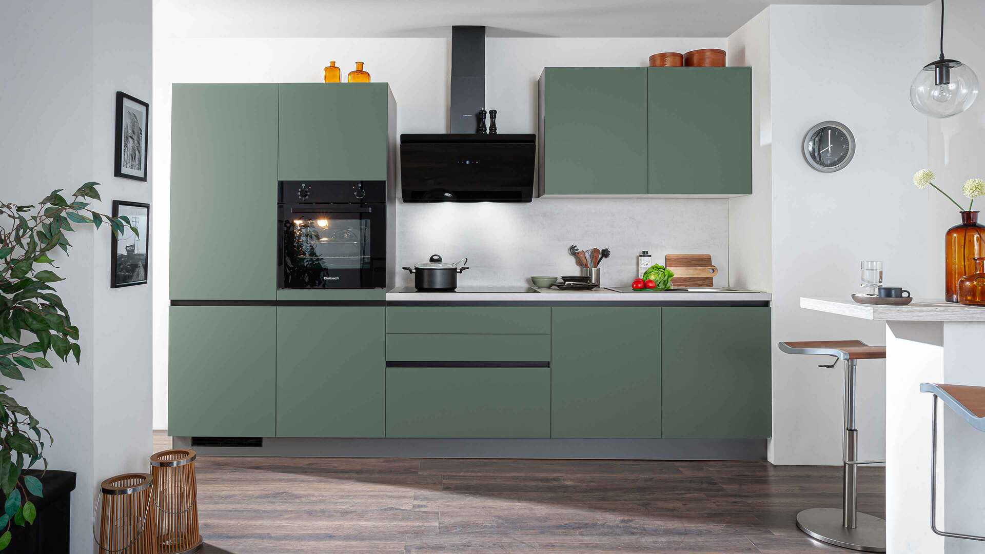 EXPRESS KÜCHEN Einbauküche Clean mit Einbaugeräten