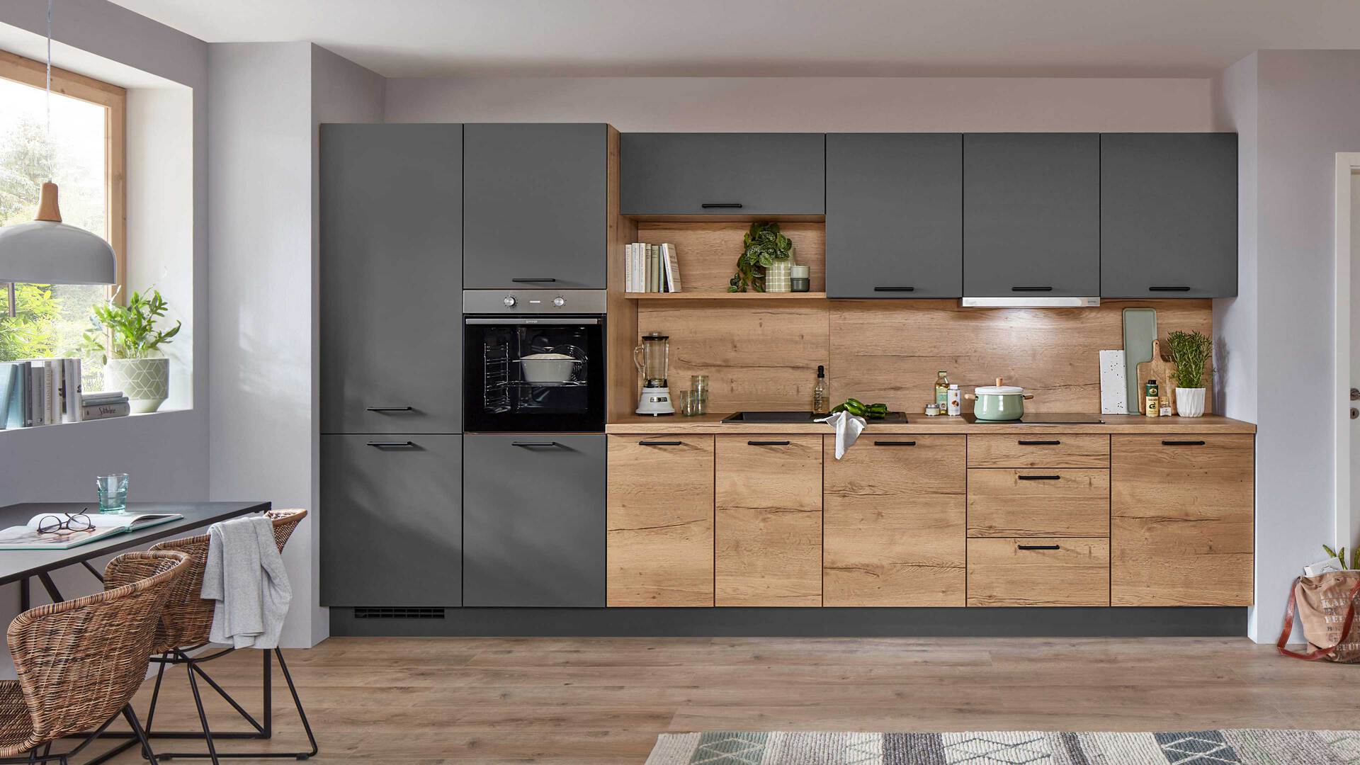 nobilia® Einbauküche Senso mit gorenje Elektrogeräten, z. B.  Kühlschrank