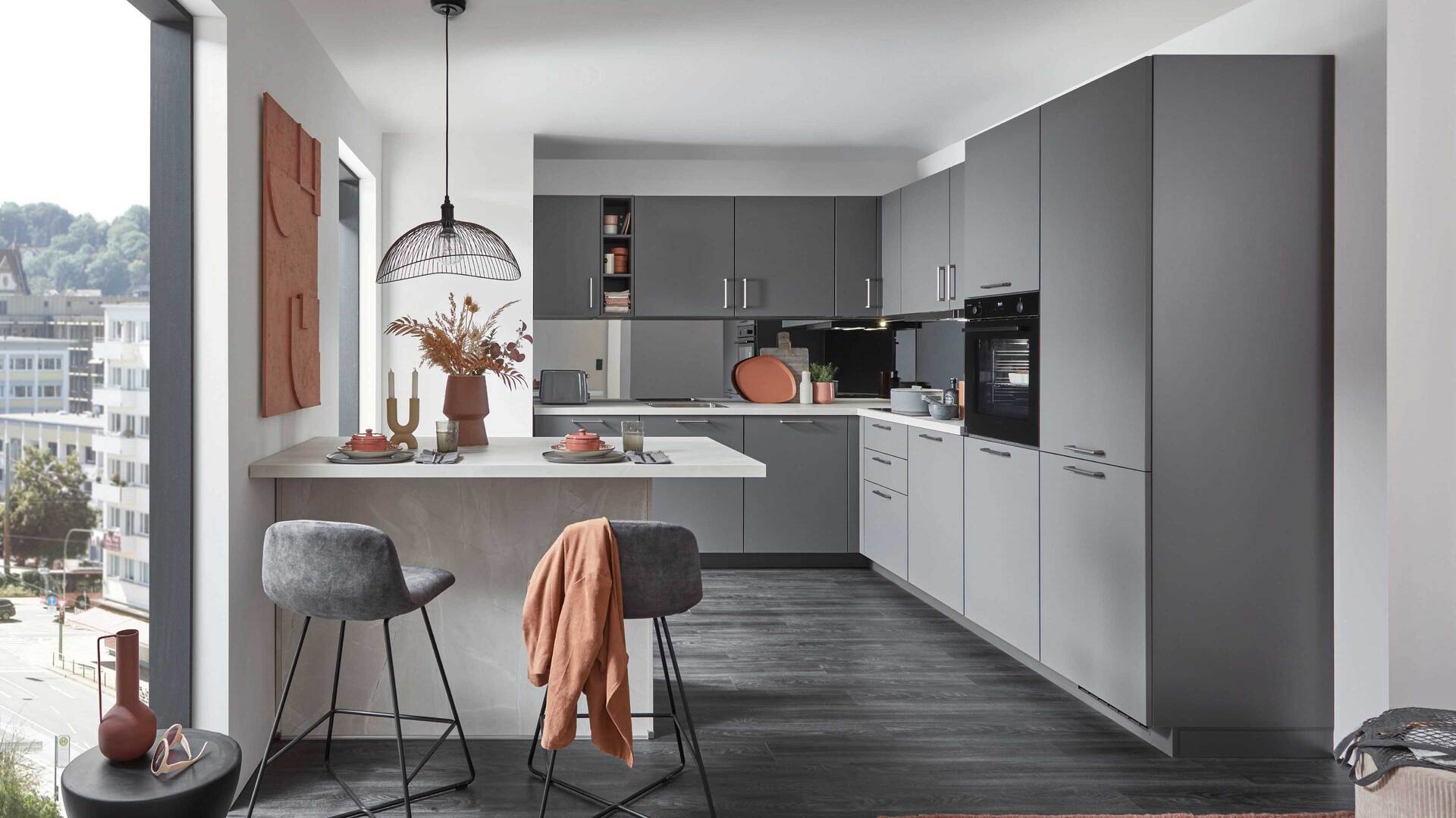 nobilia® Einbauküche Senso mit Elektrogeräten, z. B.  Kühlschrank