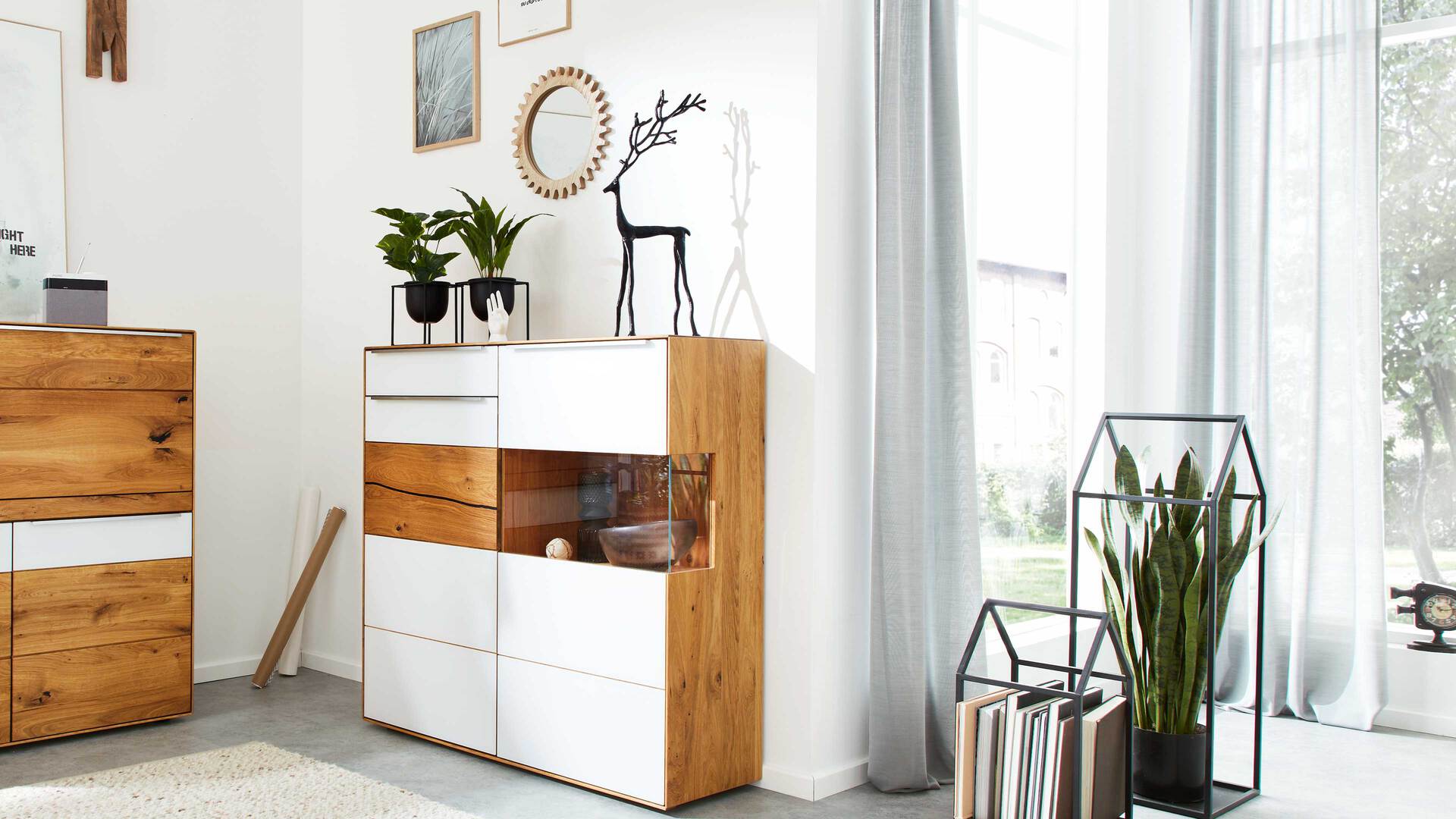 Interliving Wohnzimmer Serie 2020 - Highboard 151124